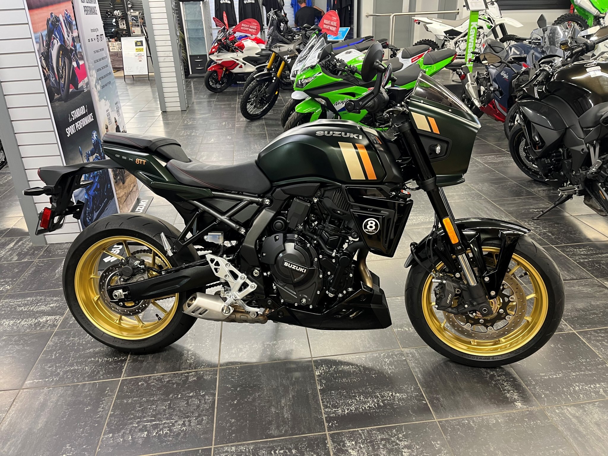 2026 Suzuki GSX 8TT Pearl Mat Shadow Green NEW RETRO ROADSTER EMPLOYEE DEMO 3 YEAR WARRANTY OR LOW RATE FINANCING OPTION