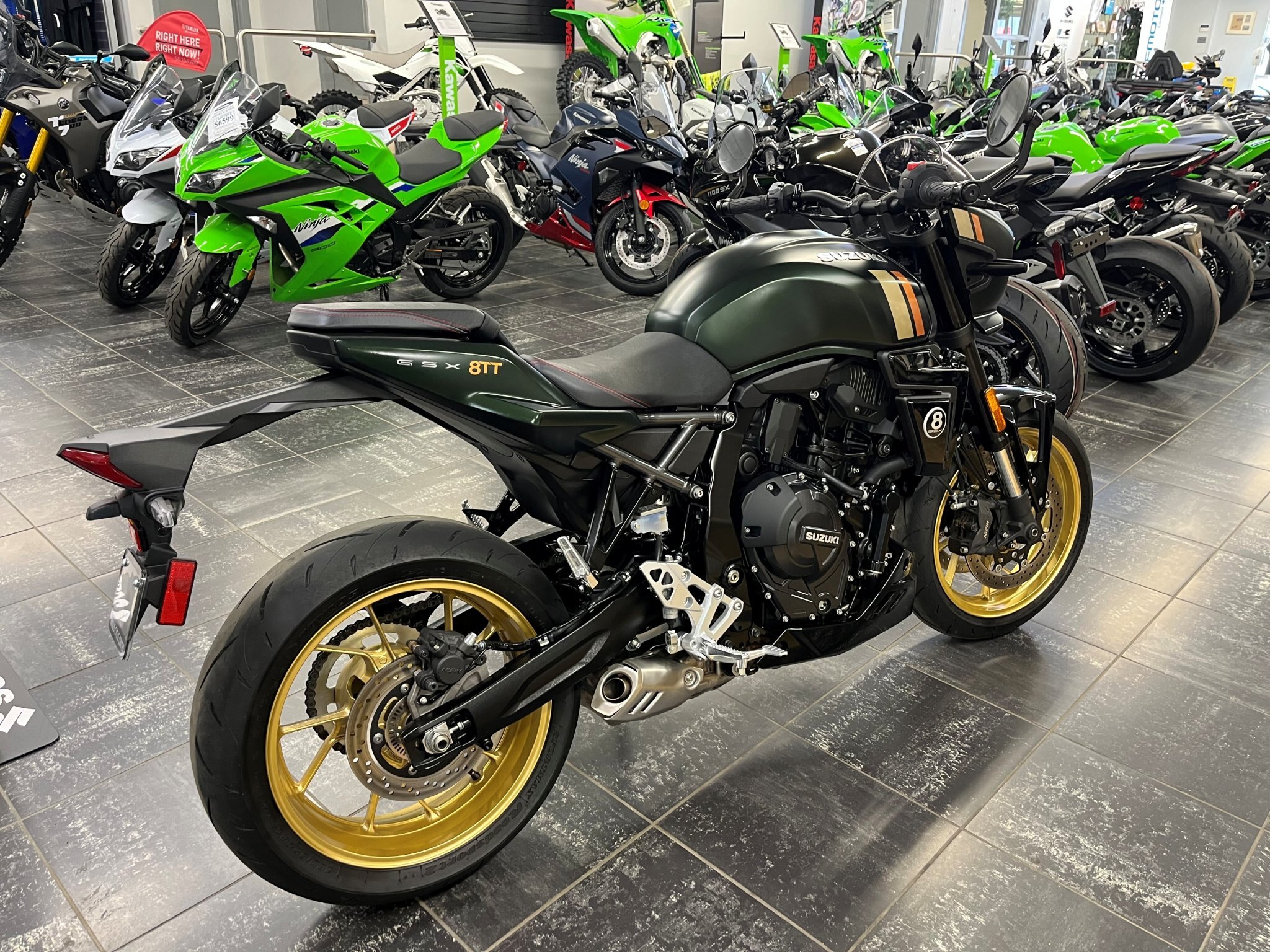 2026 Suzuki GSX 8TT Pearl Mat Shadow Green NEW RETRO ROADSTER EMPLOYEE DEMO 3 YEAR WARRANTY OR LOW RATE FINANCING OPTION