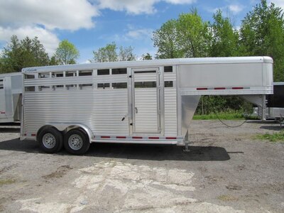 Adams Trailers 16' Gooseneck Aluminum Stock Trailer