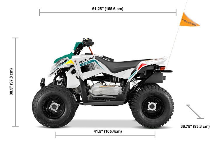 2025 Polaris OUTLAW 110 EFI Bright White / Radiant Green