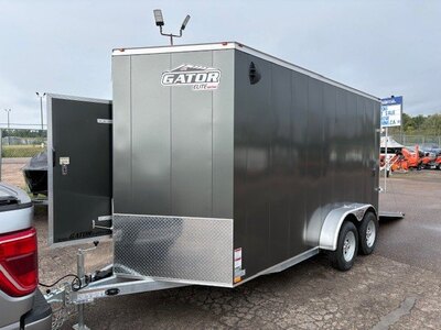 GATOR ENCLOSED TRAILER: ELITE 7'X14' TANDEM 7' HIGH - CHARCOAL COLOUR