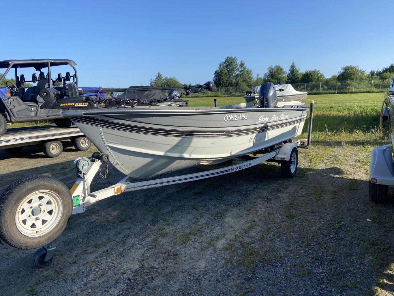 1991 Sylvan back troller 2024 yamaha f60 with trailer