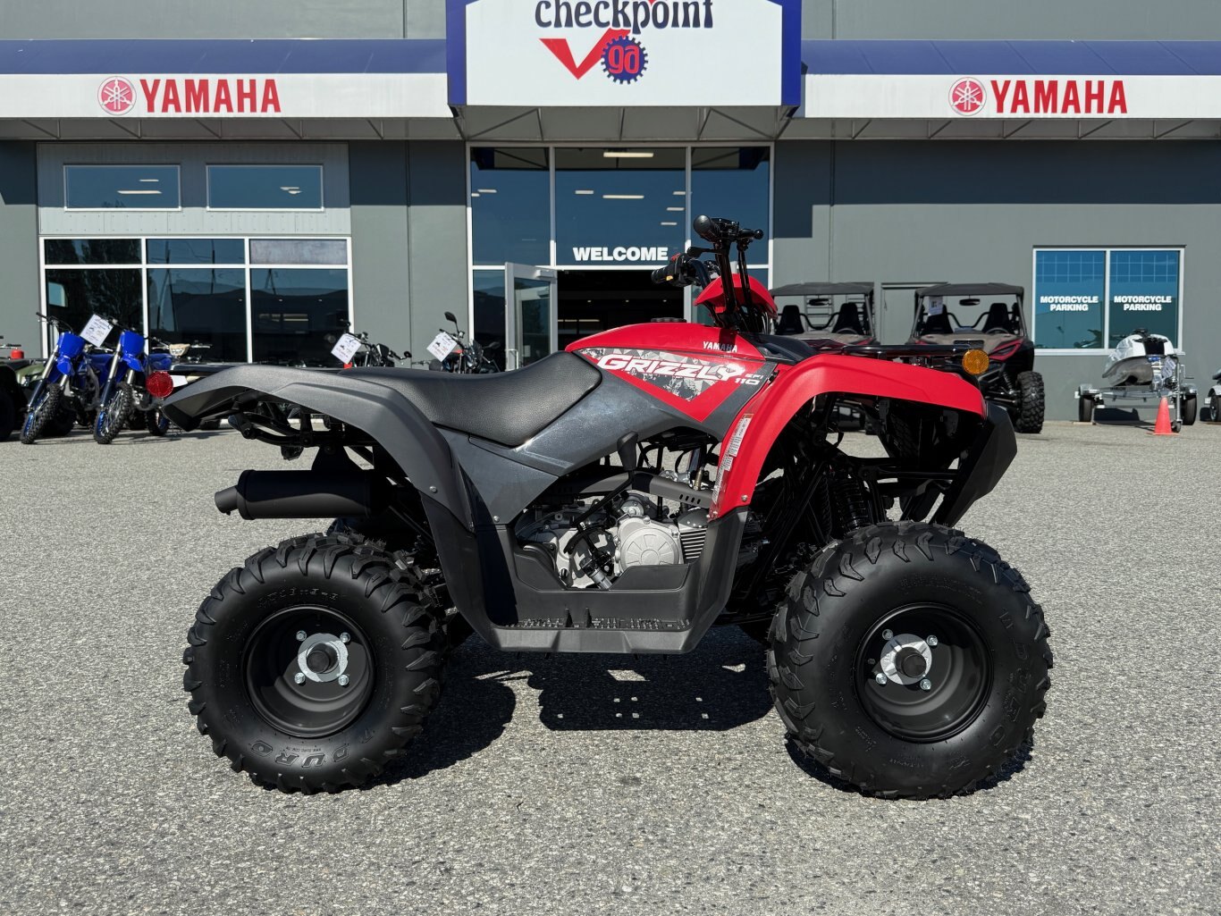 2025 Yamaha Grizzly 110 Grey Metallic/Red