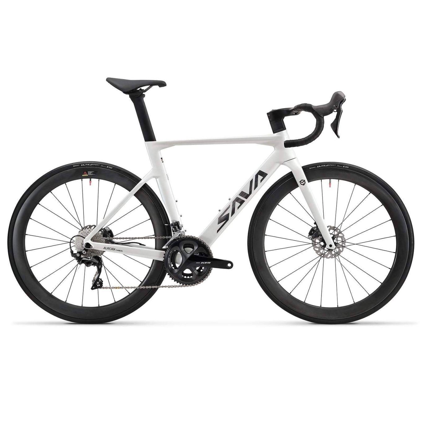 2023 SAVA AURORA Disc 7.1 Carbon Road Bike 22 Speed / White