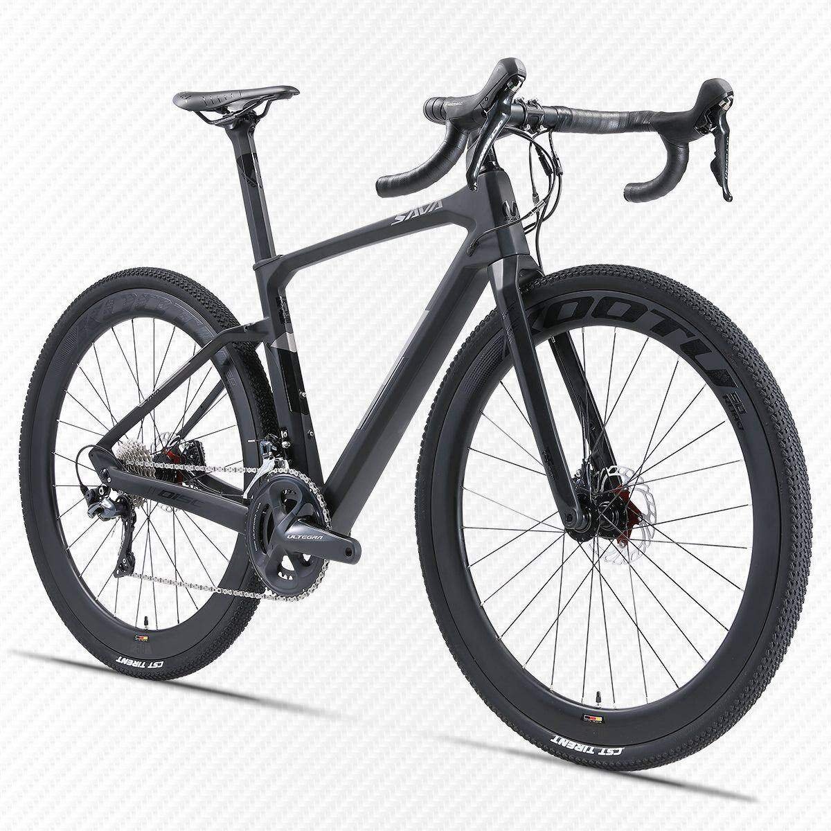 Vélo de route SAVA Trailblazer 8.0 Carbon Gravel 2023 22 vitesses / gris noir