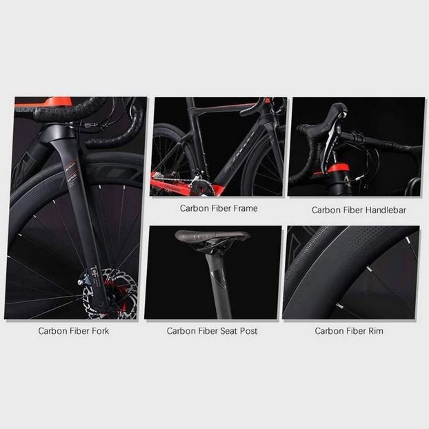 2023 SAVA Meteor 8.0 Full Carbon Road Bike 22Speed / Black red