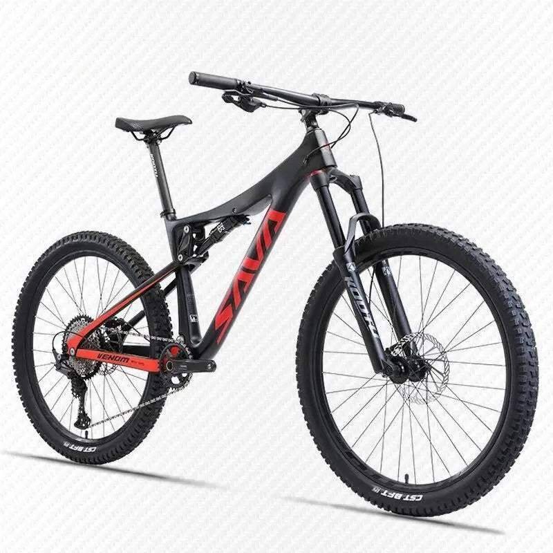 Vélo de montagne en carbone à suspension complète SAVA DENON6.0 2023 12 vitesses / noir rouge