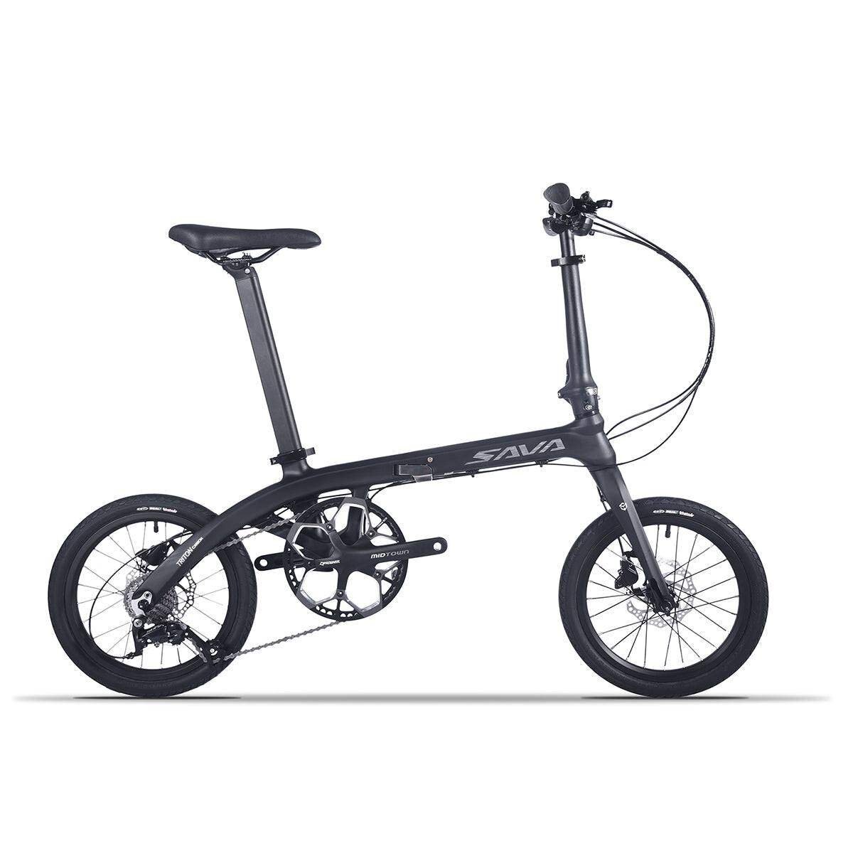 2023 Vélo Pliant SAVA 16 Pouces Z2 Carbone 9 Vitesses / Noir Gris