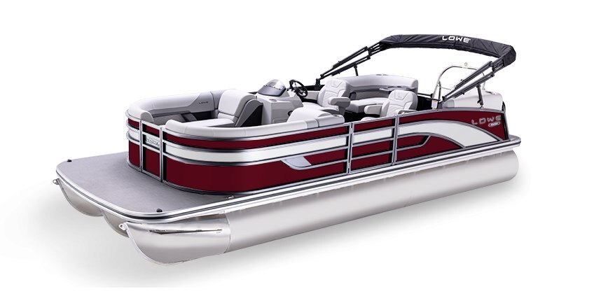 Lowe Boats SS 230 WV Wineberry Metallic Fence w/ Silver Rails w/ Surf White Custom Graphic