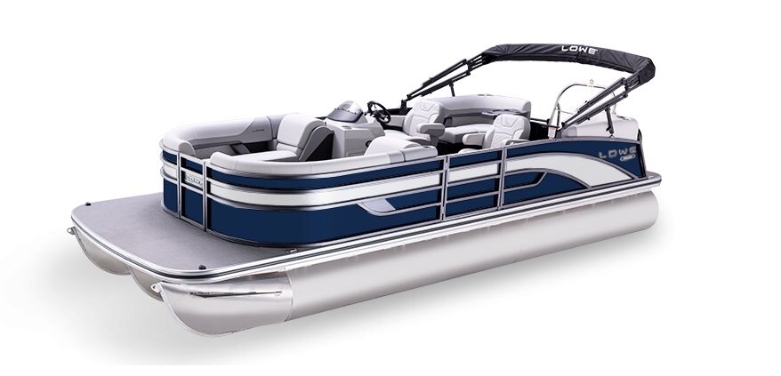 Lowe Boats SS 230 WV Indigo Blue Metallic Fence w/ Silver Rails w/ Surf White Custom Graphic