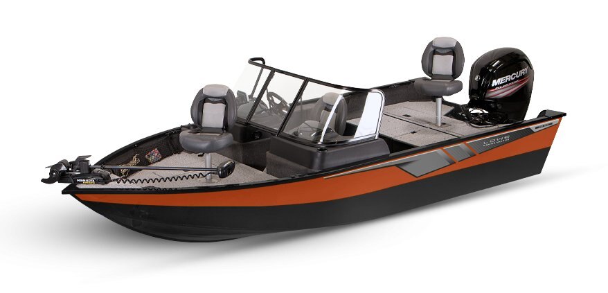 2025 Lowe Boats FM 1675 WT 2-Tone Black Base & Orange Riot Accent