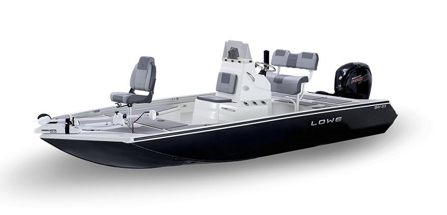 2025 Lowe Boats Bay 20 Bright White Poly Interior w/ Metallic Black Hull