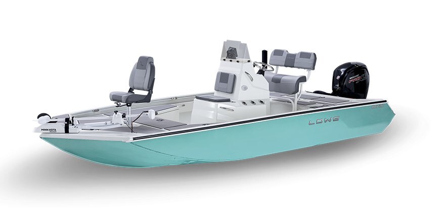 2025 Lowe Boats Bay 20 Bright White Poly Interior w/ Seafoam Green Hull