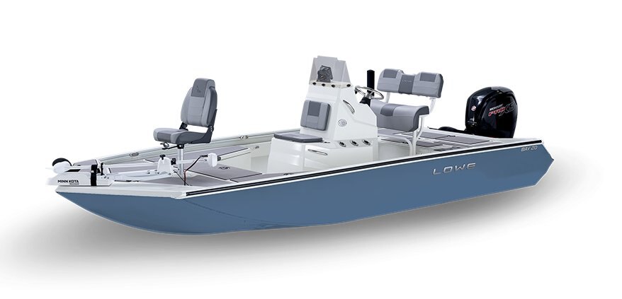 2025 Lowe Boats Bay 20 Bright White Poly Interior w/ Blue London Hull