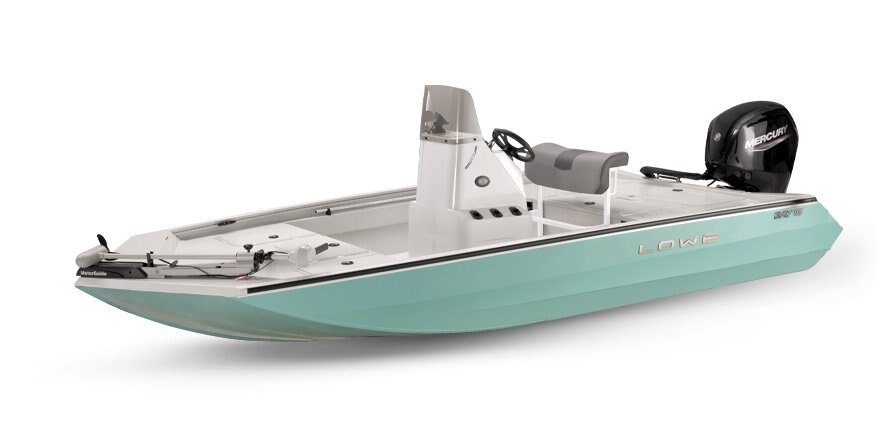 2025 Lowe Boats Bay 18 Bright White Poly Interior w/ Seafoam Green Hull