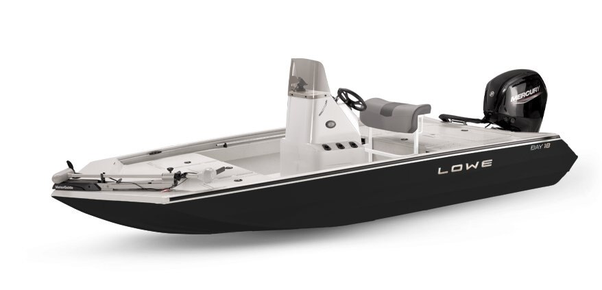 2025 Lowe Boats Bay 18 Bright White Poly Interior w/ Metallic Black Hull