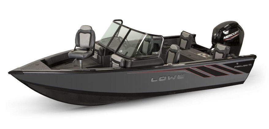 2025 Lowe Boats FS 1700 2-Tone Black Base & Metallic Silver Accent