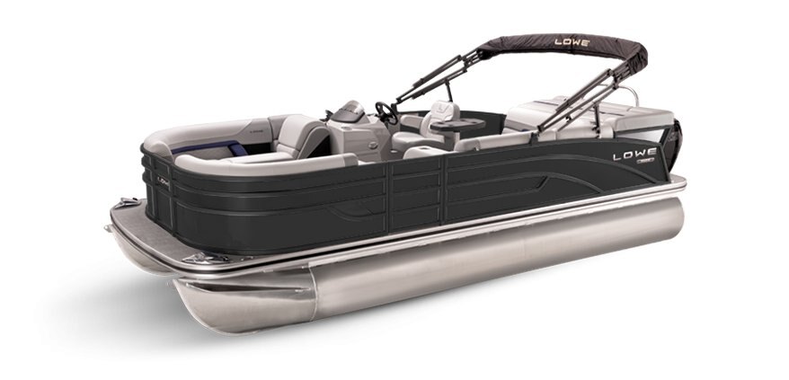 2025 Lowe Boats SS 230 Black Metallic Exterior - Gray Upholstery with Blue Accents