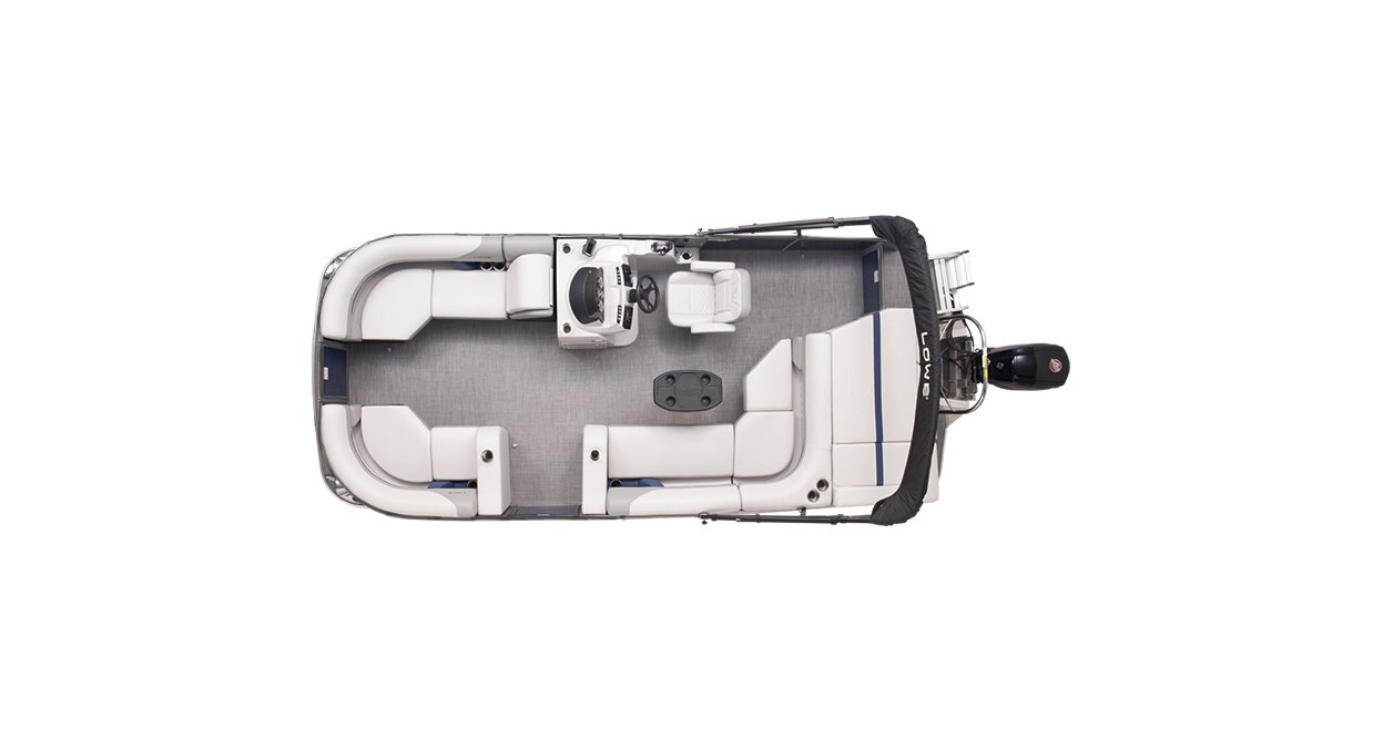 2025 Lowe Boats SS 230 Caribou Metallic Exterior Gray Upholstery with Blue Accents