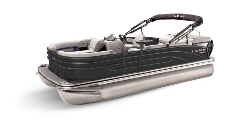 2025 Lowe Boats SS 210 Black Metallic Exterior - Gray Upholstery with Blue Accents