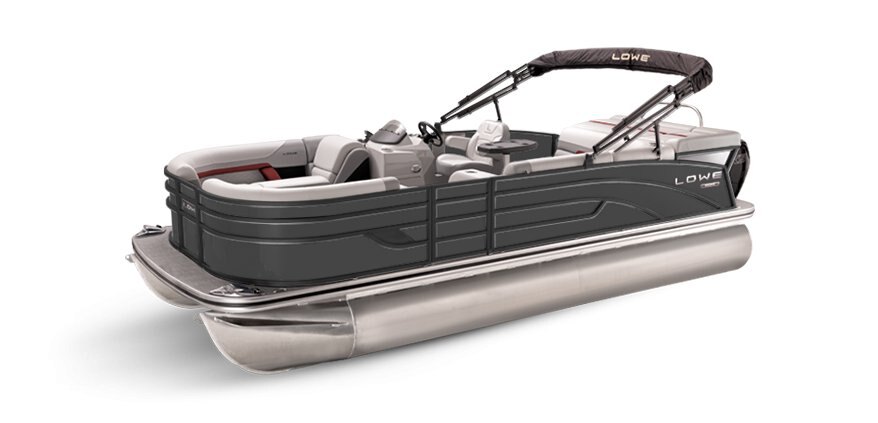 2025 Lowe Boats SS 210 Charcoal Metallic Exterior - Gray Upholstery with Red Accents