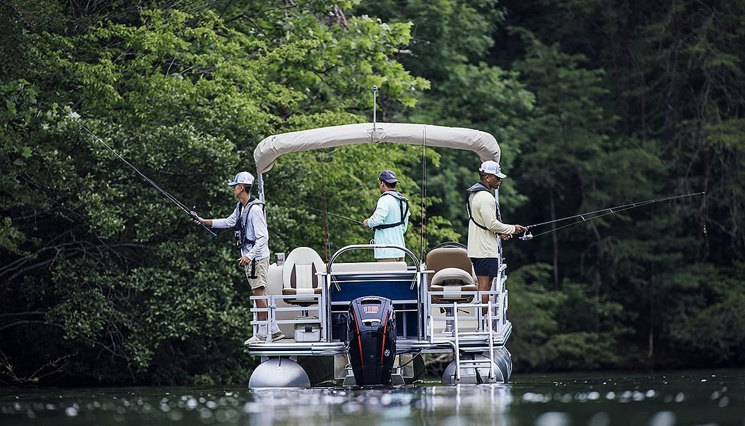 2025 Lowe Boats SF232 WT Indigo Blue Metallic Exterior Gray Upholstery with Mono Chrome Accents