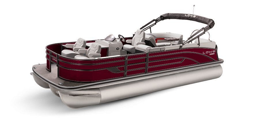 2025 Lowe Boats SF232 WT Wineberry Metallic Exterior - Gray Upholstery with Red Accents