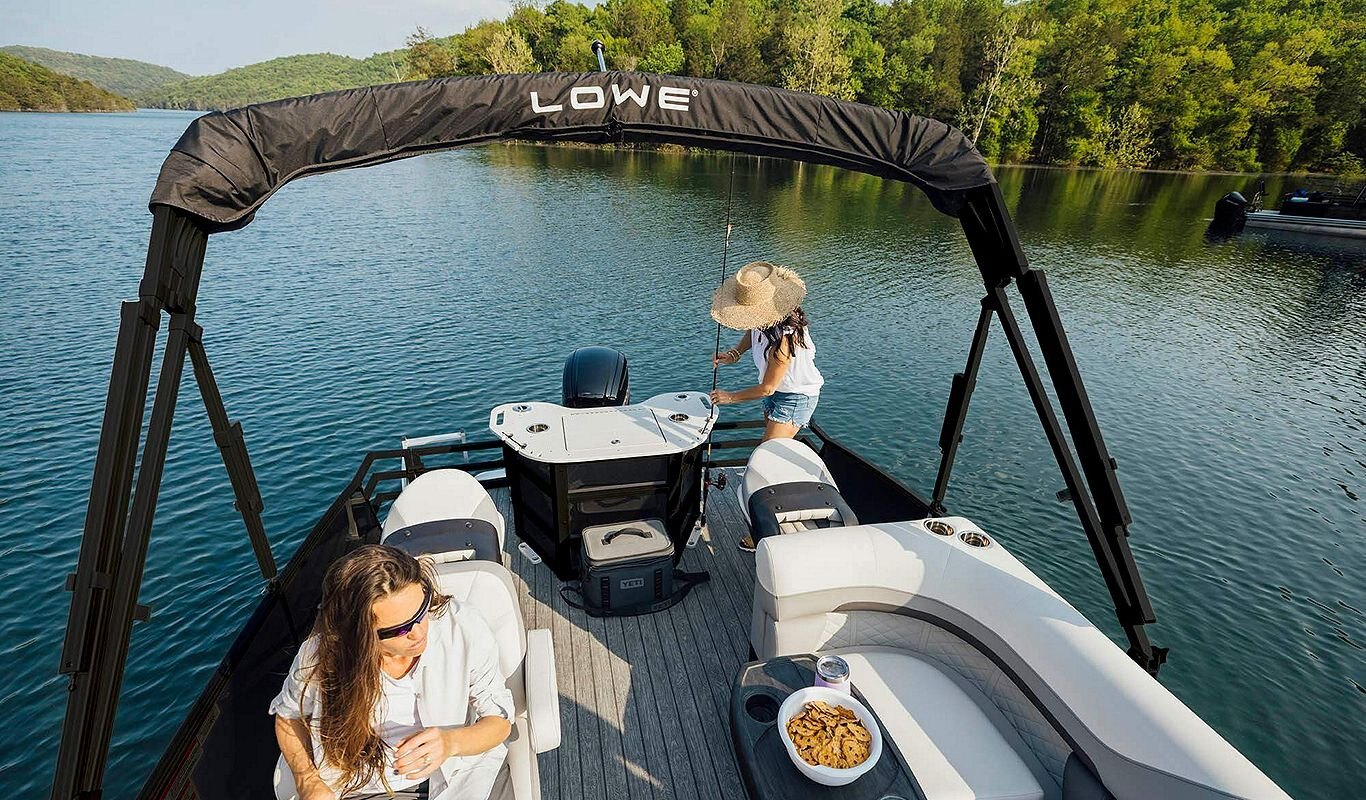 2025 Lowe Boats SF194 Black Metallic Exterior Tan Upholstery with Mono Chrome Accents