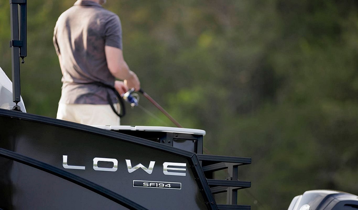 2025 Lowe Boats SF194 Charcoal Metallic Exterior Gray Upholstery with Mono Chrome Accents