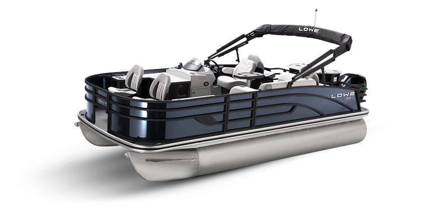 2025 Lowe Boats SF194 Indigo Metallic Exterior - Gray Upholstery with Red Accents