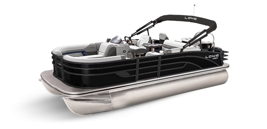 2025 Lowe Boats SF232 Black Metallic Exterior - Gray Upholstery with Blue Accents