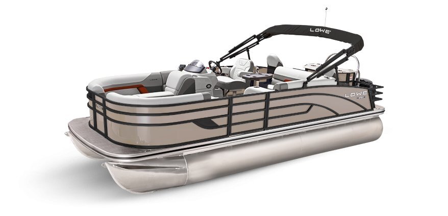 2025 Lowe Boats SF232 Caribou Metallic Exterior - Gray Upholstery with Red Accents