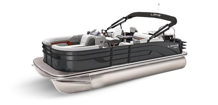 2025 Lowe Boats SF232 Charcoal Metallic Exterior - Gray Upholstery with Red Accents