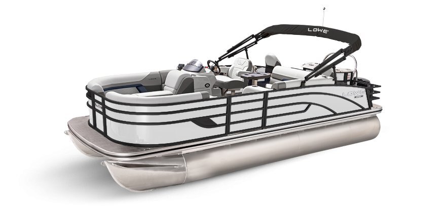 2025 Lowe Boats SF232 White Metallic Exterior - Gray Upholstery with Blue Accents