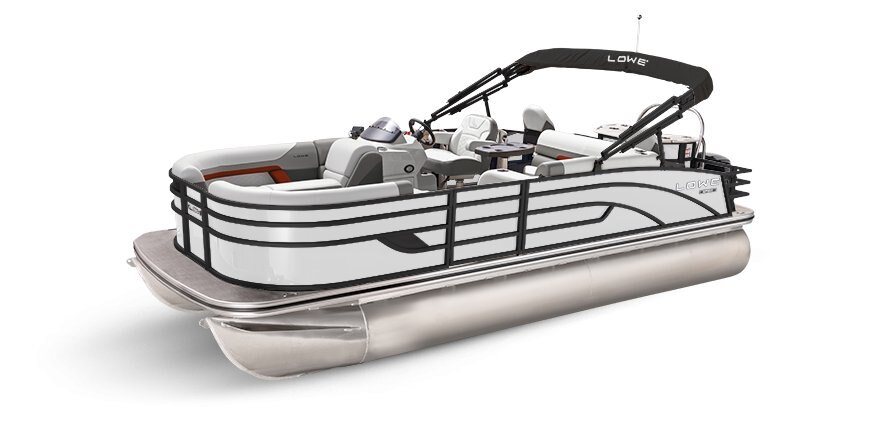 2025 Lowe Boats SF232 White Metallic Exterior - Gray Upholstery with Red Accents