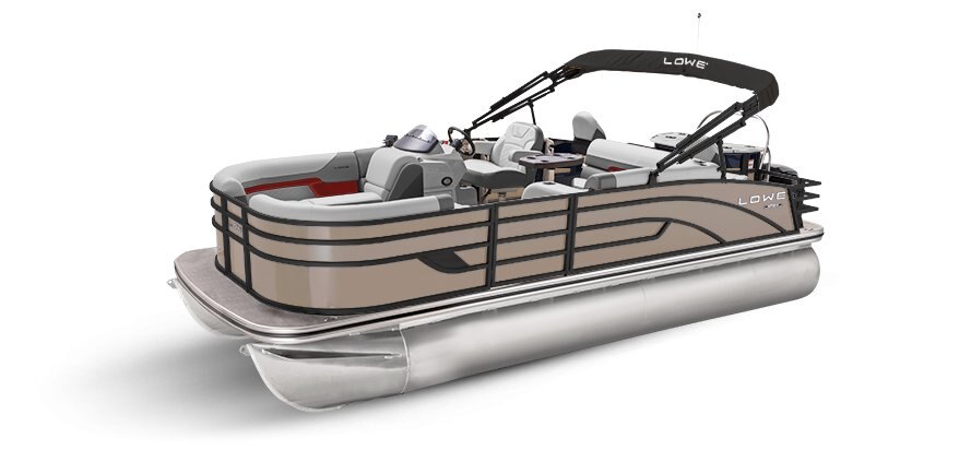 2025 Lowe Boats SF212 Caribou Metallic Exterior - Gray Upholstery with Red Accents