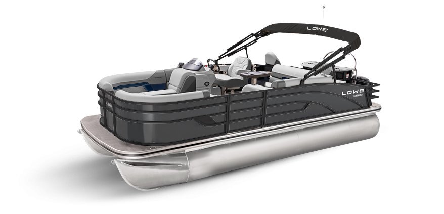 2025 Lowe Boats SF212 Charcoal Metallic Exterior - Gray Upholstery with Blue Accents