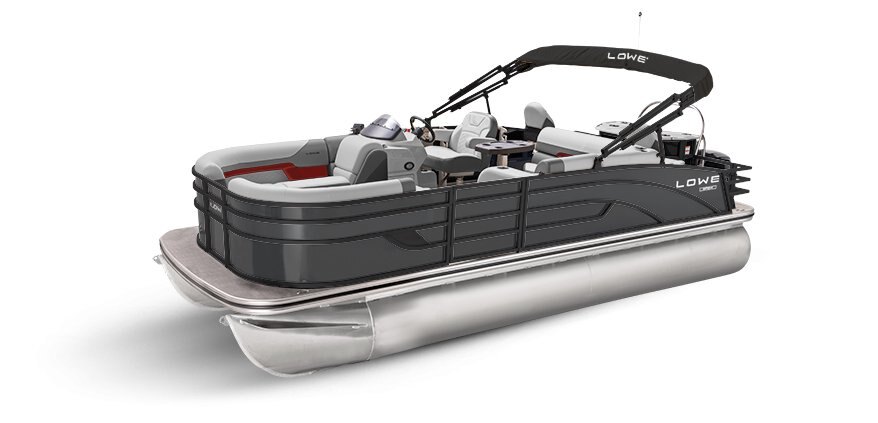 2025 Lowe Boats SF212 Charcoal Metallic Exterior - Gray Upholstery with Red Accents