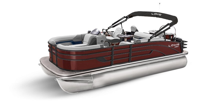 2025 Lowe Boats SF212 Wineberry Metallic Exterior - Gray Upholstery with Blue Accents