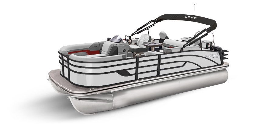 2025 Lowe Boats SF212 White Metallic Exterior - Gray Upholstery with Red Accents