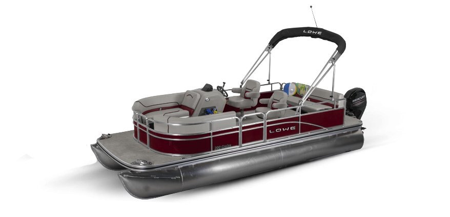 2025 Lowe Boats Ultra 200 Cruise Wineberry Metallic Exterior - Gray Upholstery with Red Accents