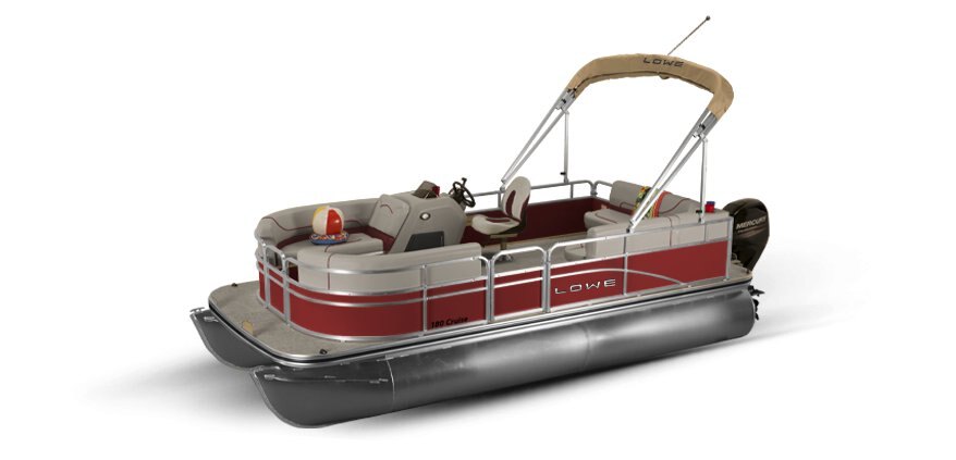 2025 Lowe Boats Ultra 180 Cruise Wineberry Metallic Exterior - Gray Upholstery with Red Accents