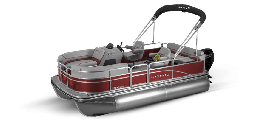 2025 Lowe Boats Ultra 160 Cruise Wineberry Metallic Exterior - Gray Upholstery with Red Accents