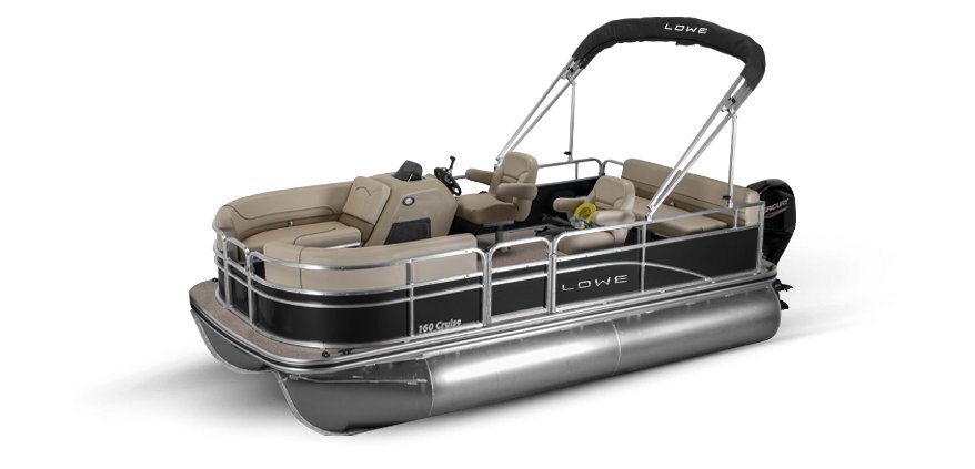 2025 Lowe Boats Ultra 160 Cruise Metallic Black Exterior - Beige Upholstery with Cafe Accents