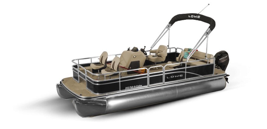 2025 Lowe Boats Ultra 202 Fish & Cruise Metallic Black Exterior - Beige Upholstery with Cafe Accents