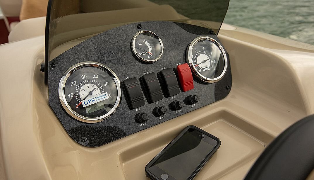 2025 Lowe Boats Ultra 202 Fish & Cruise Metallic Black Exterior Beige Upholstery with Cafe Accents