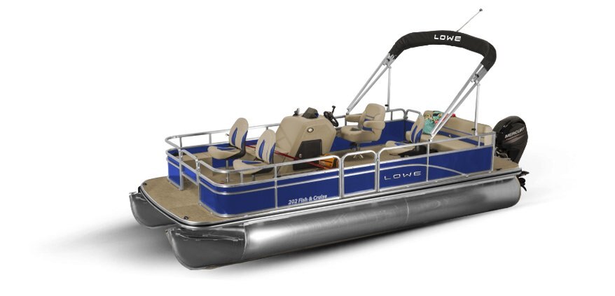 2025 Lowe Boats Ultra 202 Fish & Cruise Indigo Blue Metallic Exterior - Beige Upholstery with Blue Accents