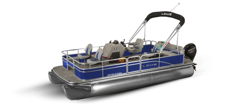 2025 Lowe Boats Ultra 202 Fish & Cruise Indigo Blue Metallic Exterior - Gray Upholstery with Blue Accents