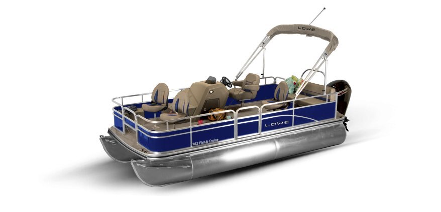 2025 Lowe Boats Ultra 182 Fish & Cruise Indigo Blue Metallic Exterior - Beige Upholstery with Blue Accents