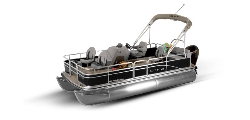 2025 Lowe Boats Ultra 182 Fish & Cruise Metallic Black Exterior - Gray Upholstery with Black Accents